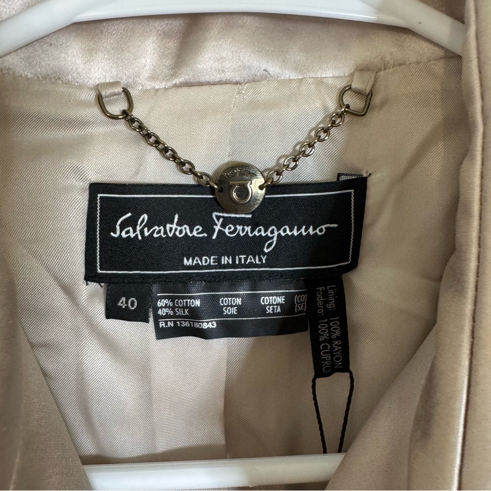 Salvatore Ferragamo silk blend champagne pink blazer jacket - Picture 2 of 7